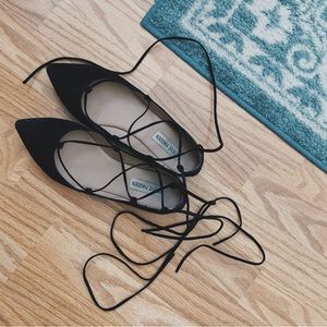 Steve Madden Eleanorr Black Suede Ballerina Flats